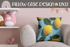 Knitted Lemons Pillow Sublimation, Summer Pillow Case Product Image 1