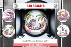 Car Coaster Candy Unicorn Summer Product Image 1