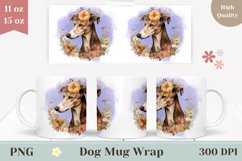 Greyhound Dog Mug Wrap Design, Dog Coffee Cup Sublimation Product Image 1
