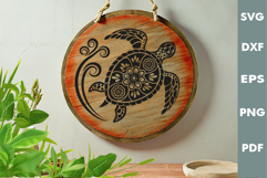 Turtle Design, Underwater World, Cutting board, Laser SVG Product Image 2