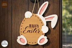 Easter Egg Door Hanger Laser Cut | Wooden Door Sign | SVG Product Image 1