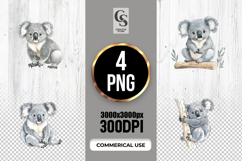 Watercolor Baby Koala Clipart Sublimation PNG Product Image 1