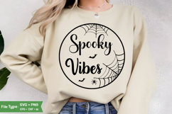 Spooky Vibes Round Sign SVG, Halloween SVG Design Product Image 2