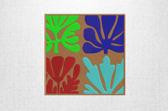 Colorful Tropical Leaf Block Embroidery Design Product Image 1