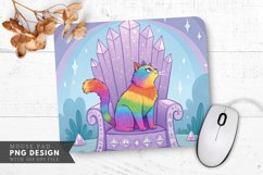 Crystal Throne of the Rainbow Cat Mouse Pad PNG Design Product Image 1
