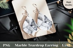 White Marble Teardrop Earring, Marble Earrings Template Product Image 1