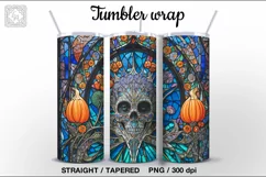 Stained Glass Skull Tumbler, 20 oz Tumbler Wrap Product Image 5