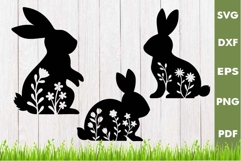 Bunny Silhouette SVG|Easter Laser cut, Cricut, Silhouette Product Image 2