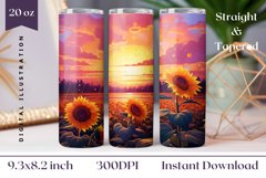 Sunflowers Field Sublimation, Sunflowers Tumbler Wrap Design Product Image 1