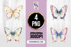 Delicate Watercolor Butterfly Clipart Sublimation PNG Product Image 1