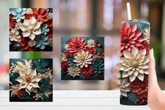 Christmas Flowers Tumbler Wrap Sublimation Designs Product Image 1