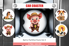 Car Coaster Retro Faith Farm Product Image 1