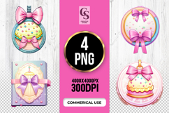 Cupcake with Bow Clipart Sublimation PNG Product Image 1