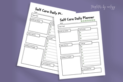 Minimal Self Care Daily Planner Template Canva | Editable Product Image 1