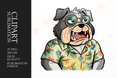 Grumpy angry dog watercolor clipart sublimation Product Image 1