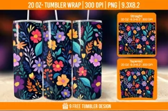 Cute Flower Seemless Tumbler Wrap Designs, Sublimation Wrap Product Image 2