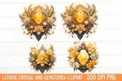 Citrine Crystal and Gemstones Clipart, Wedding Clipart Product Image 1
