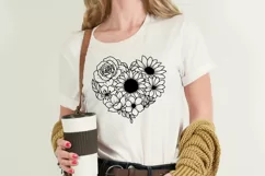 Flower Heart Svg Flower Svg Floral Heart Svg Product Image 3