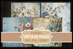 4 Vintage Floral Digital Papers I Junk Journal Pages Product Image 1