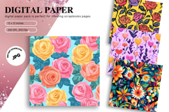 Flower Pattern Background Wallpaper Digital Paper_20 Product Image 1