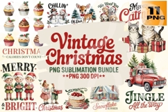 Vintage Christmas PNG Bundle 11 Festive Product Image 1