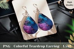 Fluid Art Teardrop Earrings Design, Liquid Earrings Template Product Image 1