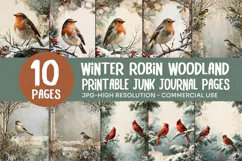 Winter Robin Woodland Junk Journal Pages Product Image 1