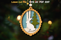 Christmas Tree Toy Hare SVG laser cut file for Glowforge Product Image 1