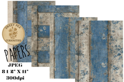 Blue, Flower, Mixed Media, Papers, Junk Journal Product Image 1