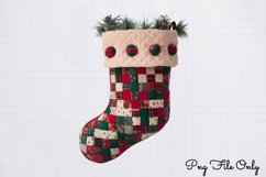 Patchwork Christmas Sublimation Clipart PNG Product Image 1