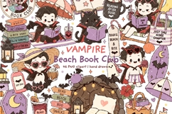 Vampire Beach Book Club Clipart Halloween PNG Bundle Product Image 1