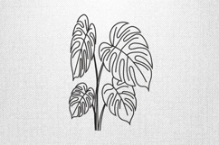Monstera Leaf Line Art Embroidery Design Product Image 1