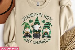 Shamrockin With My Gnomies PNG, St Patricks Day Gnome Sublim Product Image 2