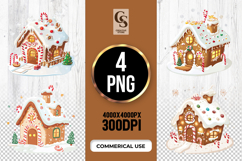 Gingerbread House Clipart Sublimation PNG Product Image 1