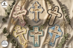 First Communion Crosses SVG Bundle | Custom Name Cross Product Image 1