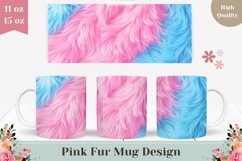 Blue Fur Mug Wrap Design, Pink Mug Sublimation PNG Product Image 1