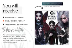 Gothic Fairy Clipart, Dark Fantasy Clipart, black fairy PNG Product Image 2