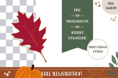 Fall Leaves Illustration, Red Autumn Leaves PNG, Fall PNG Product Image 1