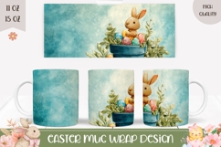 Watercolor Easter Bunny Mug, Spring Mug Design Product Image 1