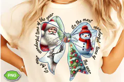 It's The Most Wonderful Time Of The Year PNG, Christmas Bow Product Image 1