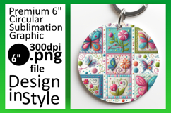 Charming Circle Design Car Coaster PNG , Patchwork Product Image 1