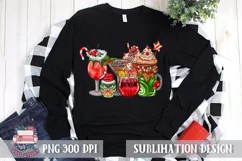 Christmas Cocktails Sublimation Sweets Cupcake PNG Product Image 2