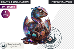 Cute Baby Dragon in a egg Clipart, dragon egg, Fantasy PNG Product Image 1