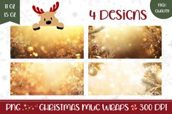 Christmas Baubles Mug Design, Gold Christmas Glitter Mug Product Image 1