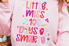 100 Days of School Png, Little miss 100 Days Smarter Png Product Image 2