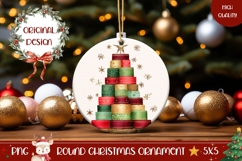 Abstract Christmas Tree Ornament, Winter Round Ornament Product Image 1