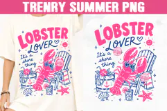 Lobster Lover PNG, Preppy Coastal Summer Sublimation Product Image 1