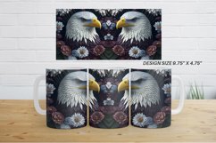 3D Bald Eagle with Floral | Mug sublimation design Product Image 4