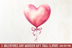 Retro Valentine Watercolor Clipart, Pink Valentine Product Image 1