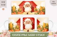 Cartoon Sheep Mug Wrap Design, Farm Mug Template Product Image 1